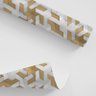 Papel de Parede Ades. Efeito Gesso 3D Geométrico Dourado 10m - 3