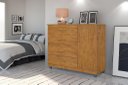 Ver imagem 1 de Cômoda Organizadora Pr 4 Gavetas e 1 Porta Cor Ipê