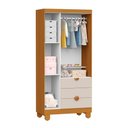 Ver imagem 4 de Berço Mini Cama com Guarda Roupa 3 Portas e 3 Gavetas Apolo Areia Fosco/Savana - Reller Móveis