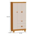 Ver imagem 6 de Berço Mini Cama com Guarda Roupa 3 Portas e 3 Gavetas Apolo Areia Fosco/Savana - Reller Móveis
