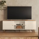 Ver imagem 1 de Rack para TV até 75 Polegadas MDF 180cm Aracaju Bege e Marrom