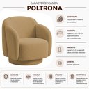 Ver imagem 3 de Kit 2 Poltronas Decorativa Avany Base Fixa Bouclé Camel - Nexta Casa