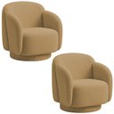 Ver imagem 1 de Kit 2 Poltronas Decorativa Avany Base Fixa Bouclé Camel - Nexta Casa