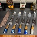 Ver imagem 2 de Faca Picanheira 10' Artesanal Híbrida Nossa Senhora Aparecida Inox 3mm Artesanal