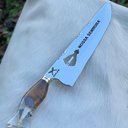 Ver imagem 5 de Faca Picanheira 10' Artesanal Híbrida Nossa Senhora Aparecida Inox 3mm Artesanal