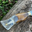 Ver imagem 4 de Faca Picanheira 10' Artesanal Híbrida Nossa Senhora Aparecida Inox 3mm Artesanal