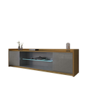 Ver imagem 4 de Rack para TV até 82 Polegadas Prateleira de Vidro com Fita LED 2 Portas Doha Móveis Bechara