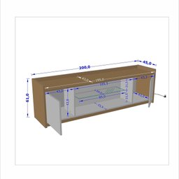Rack para TV até 82 Polegadas Prateleira de Vidro com Fita LED 2 Portas Doha Móveis Bechara - 3