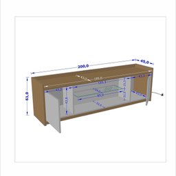 Rack para TV até 82 Polegadas Prateleira de Vidro com Fita LED 2 Portas Doha Móveis Bechara - 3