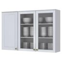 Ver imagem 1 de Armário Aéreo 3 Pts C/ Vidro 120 Cm C363 Branco