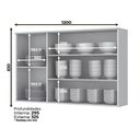 Ver imagem 4 de Armário Aéreo 3 Pts C/ Vidro 120 Cm C363 Branco