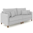 Ver imagem 2 de Sofá 3 Lugares Living 232cm Pé Madeira Zoe Linho Cinza Claro Z08 - Mpozenato