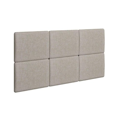 Painel de Cama Box Estofada Casal/queen Lucca (6 Unidades) Imbuia/linho Turim - Rufato
