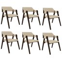 Ver imagem 1 de Kit 6 Cadeiras Sala de Jantar e Jogos Carteados Madeira Maciça Poker Linho Offwhite/capuccino G42 -