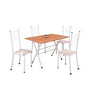 Ver imagem 2 de Conjunto de Mesa Tampo em MDF com 4 Cadeiras Dany Branco/Bege/Cinamomo