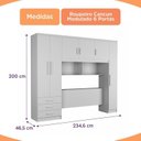 Ver imagem 5 de Guarda-Roupa Casal com Cabeceira 6 Portas 3 Gavetas Top Cancun Yescasa Marrom/Jequitibá/Off White