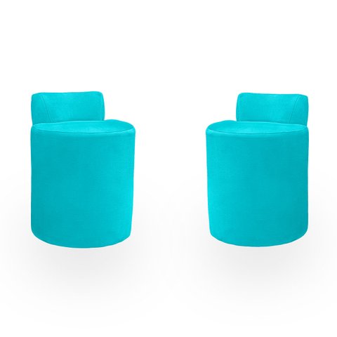 Kit Puff Banqueta Alto Confortável Reforçado Minimalista Roma Suede