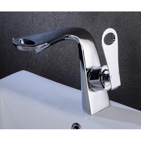 Torneira Banheiro Lavabo Quente e Fria Moderna Prateada Luxo