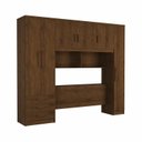 Ver imagem 4 de Guarda-Roupa Casal com Cabeceira 6 Portas 3 Gavetas Top Cancun Yescasa Marrom/Jequitiba