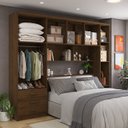 Ver imagem 2 de Guarda-Roupa Casal com Cabeceira 6 Portas 3 Gavetas Top Cancun Yescasa Marrom/Jequitiba