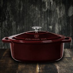 Caçarola Oval Ferro Fundido 30cm 4,6l Burgundy Berlinger Haus - 10