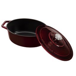 Caçarola Oval Ferro Fundido 30cm 4,6l Burgundy Berlinger Haus - 7