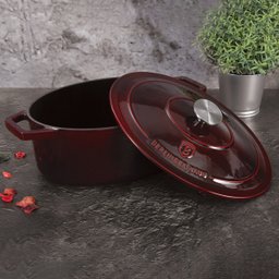 Caçarola Oval Ferro Fundido 30cm 4,6l Burgundy Berlinger Haus - 2