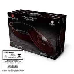 Caçarola Oval Ferro Fundido 30cm 4,6l Burgundy Berlinger Haus - 5
