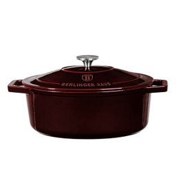 Caçarola Oval Ferro Fundido 30cm 4,6l Burgundy Berlinger Haus - 3
