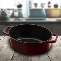Caçarola Oval Ferro Fundido 30cm 4,6l Burgundy Berlinger Haus - 4