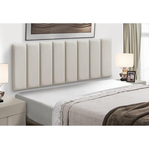 Kit 10 Cabeceiras Painel Modular Cama Box King Veludo Bege Madelina Decor