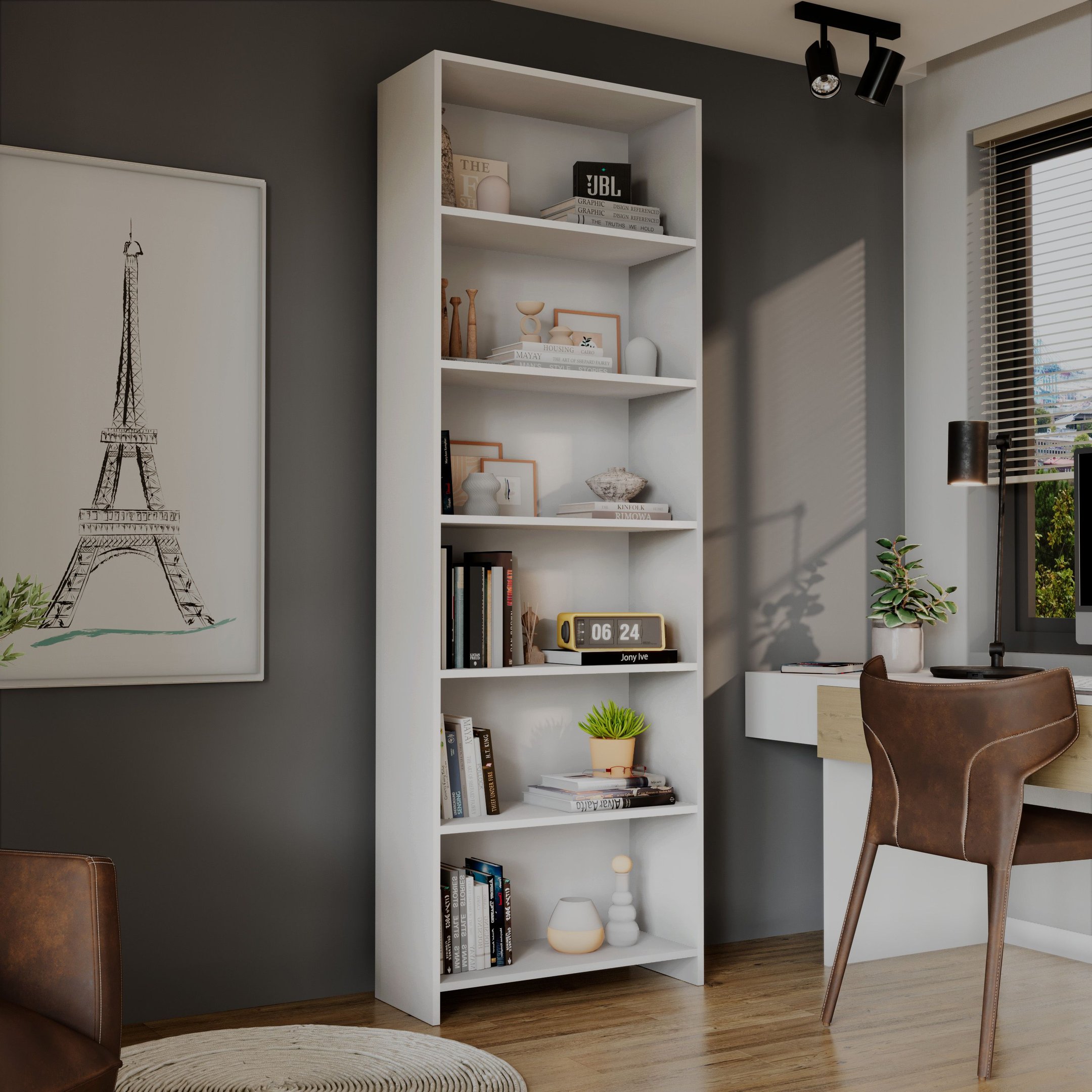 Estante de Livros 57cmx182cm 5 Prateleiras Lv200 | MadeiraMadeira