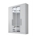 Ver imagem 2 de Guarda Roupa Solteiro com Espelho 4 Portas 3 Gavetas - Sevilha-branco - Móveis Novo Horizonte