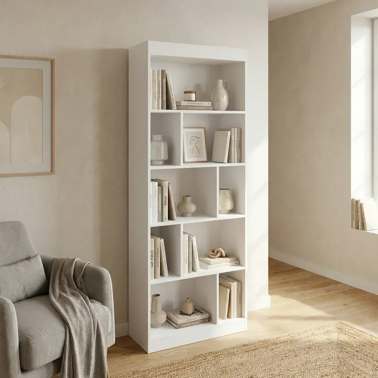 Estante para Livros 4 Prateleiras 70x182cm LV300 Branco