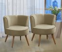 Ver imagem 1 de Kit 2 Poltronas Para Sala Decorativa Isadora Suede Bege Madelina Decor