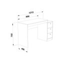 Ver imagem 3 de Escrivaninha Mesa Escritório ME402 3 Gavetas 121,5cm Branca