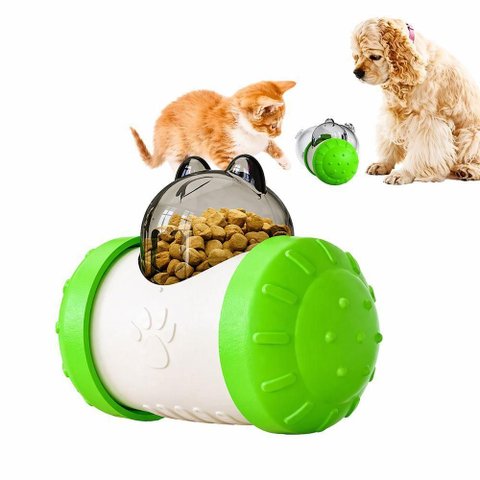 Brinquedo Dispensador de Ração Interativo Utimix para Cães e Gatos Verde Comedouro Lento Único