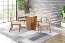 Ver imagem 1 de Mesa de Jantar Vertice 90 C. Vidro 4 Cad. Milla Linho - Henn
