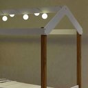 Ver imagem 3 de Cama Solteiro com Auxiliar e Led Casinha Montessoriana Eliz Branco/mel + 2 Colchões
