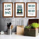 Ver imagem 1 de Quadros Placas mdf 6mm frases cozinha café 3 un 29x20