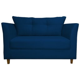 Namoradeira Decorativa Isis Pés Trapézio Suede Azul Marinho - DS Estofados - 1