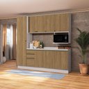 Ver imagem 2 de Armário de Cozinha Compacta Nicho Micro-ondas 100% Mdf 230cm Branco/nogueira Celeste Kappesberg