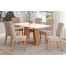 Conjunto: Mesa Sala Jantar Lins C/ Tampo Madeirado Reto 160x90cm e 6 Cadeiras Esther Nature/linho - 1