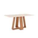 Ver imagem 7 de Conjunto: Mesa Sala Jantar Lins C/ Tampo Madeirado Reto 160x90cm e 6 Cadeiras Esther Nature/linho