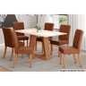 Conjunto: Mesa Sala Jantar Lins C/ Tampo Madeirado Reto 160x90cm e 6 Cadeiras Esther Nature/linho - 2