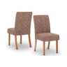Conjunto: Mesa Sala Jantar Lins C/ Tampo Madeirado Reto 160x90cm e 6 Cadeiras Esther Nature/linho - 6