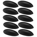 Ver imagem 1 de Kit 10 Puxadores 332 Aniela Concha Preto Fosco para Móveis Armários e Gavetas