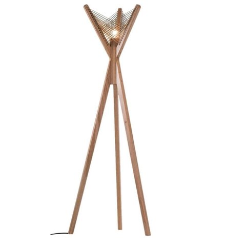 Luminária de Chão Fulô Corda Canela Estrutura Madeira Cedro 153cm - 70467