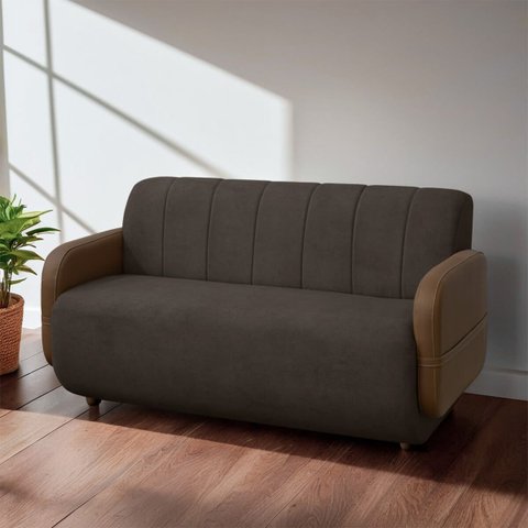 Sofá Orgânico Curvo 2 Lugares Malbec 150cm Bouclê - Sofa Store:bouclê Marrom