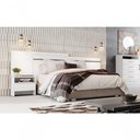 Ver imagem 1 de Cabeceira para Cama Box Casal com 2 Mesas de Cabeceira - Prime-branco - Móveis Novo Horizonte
